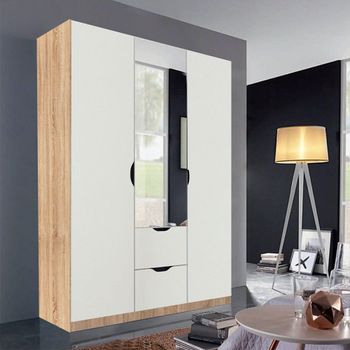Arnstein Sonoma Oak and Alpine White 136cm 3 Door Combi Wardrobe