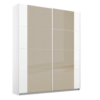 Artemis Alpine White and Champagne Glass 181cm 2 Door Sliding Wardrobe