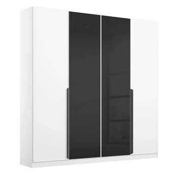 Artemis Alpine White and Basalt Glass 181cm 4 Door Wardrobe
