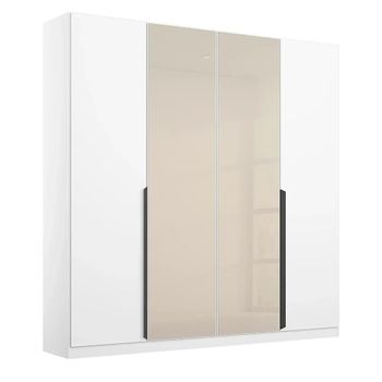 Artemis Alpine White and Champagne Glass 181cm 4 Door Wardrobe