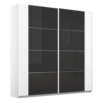 Artemis Alpine White and Basalt Glass 226cm 2 Door Sliding Wardrobe