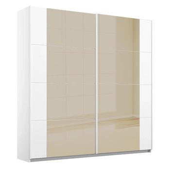Artemis Alpine White and Champagne Glass 226cm 2 Door Sliding Wardrobe