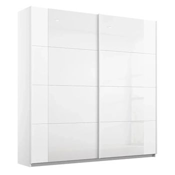Artemis Alpine White and White Glass 226cm 2 Door Sliding Wardrobe