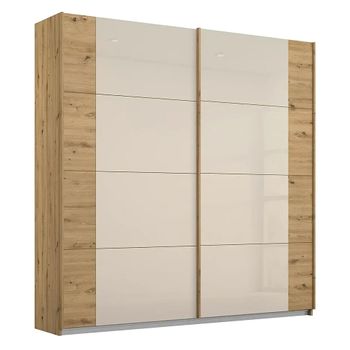 Artemis Artisan Oak and Champagne Glass 226cm 2 Door Sliding Wardrobe