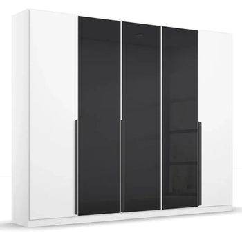 Artemis Alpine White and Basalt Glass 226cm 5 Door Wardrobe