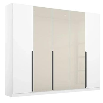 Artemis Alpine White and Champagne Glass 226cm 5 Door Wardrobe