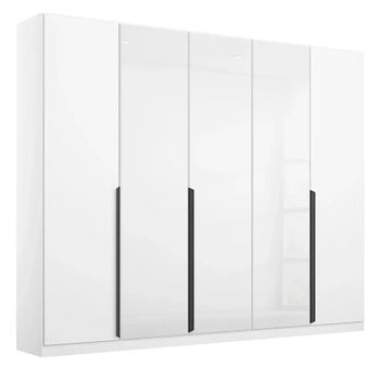Artemis Alpine White and White Glass 226cm 5 Door Wardrobe