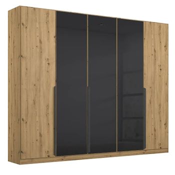 Artemis Artisan Oak and Basalt Glass 226cm 5 Door Wardrobe