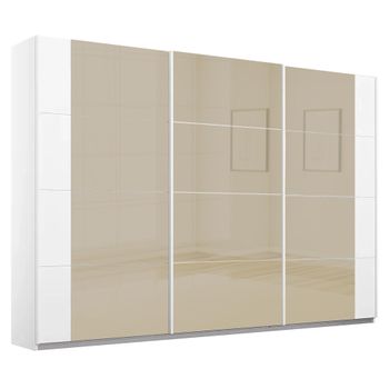 Artemis Alpine White and Champagne Glass 271cm 3 Door Sliding Wardrobe