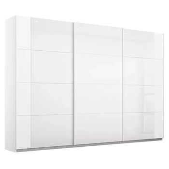 Artemis Alpine White and White Glass 271cm 3 Door Sliding Wardrobe