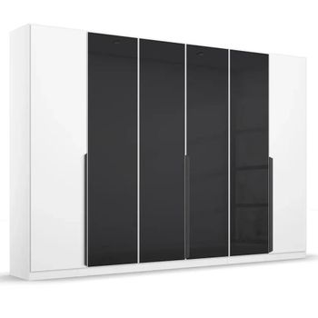Artemis Alpine White and Basalt Glass 271cm 6 Door Wardrobe