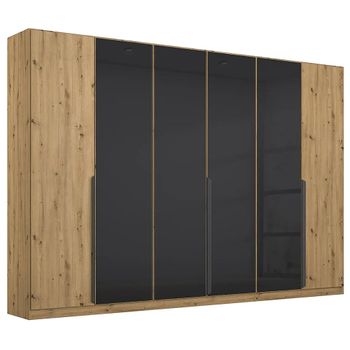 Artemis Artisan Oak and Basalt Glass 271cm 6 Door Wardrobe