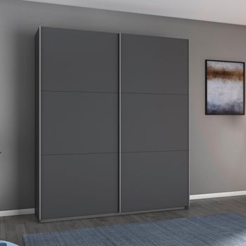Aurelio Metallic Grey 175cm 2 Door Sliding Wardrobe