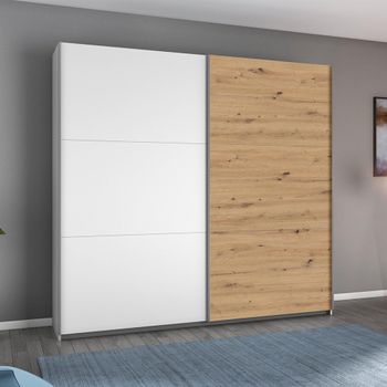 Aurelio Alpine White and Artisan Oak 218cm 2 Door Sliding Wardrobe