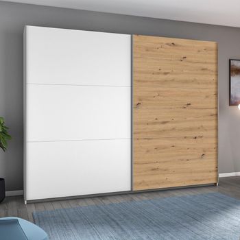 Aurelio Alpine White and Artisan Oak 261cm 2 Door Sliding Wardrobe