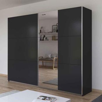 Aurelio Mirror Metallic Grey 261cm 2 Door Sliding Wardrobe