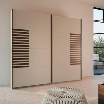 Barea Champagne and Atlantic Dark Oak 226cm 2 Door Sliding Wardrobe