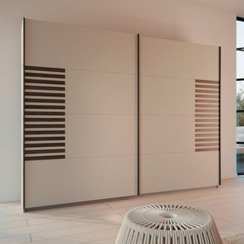 Barea Champagne and Atlantic Dark Oak 271cm 2 Door Sliding Wardrobe