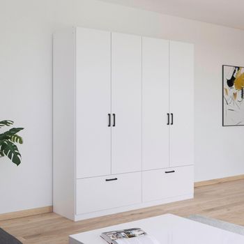 Bari Alpine White 181cm 4 Door 2 Drawer Wardrobe