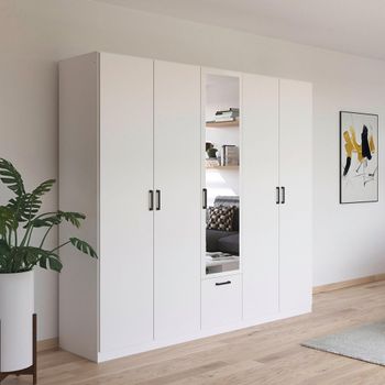 Bari Alpine White 226cm 5 Door Combi Wardrobe
