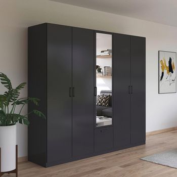 Bari Metallic Grey 226cm 5 Door Combi Wardrobe