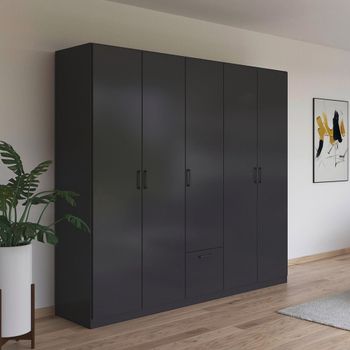 Bari Metallic Grey 226cm 5 Door Wardrobe