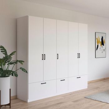 Bari Alpine White 226cm 5 Door 3 Drawer Wardrobe