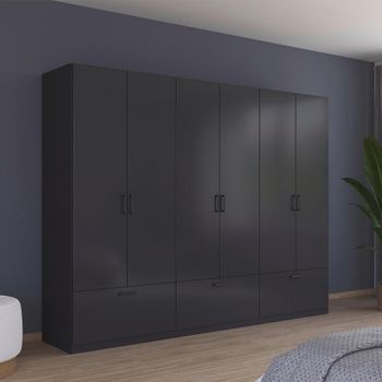 Bari Metallic Grey 271cm 6 Door 3 Drawer Wardrobe