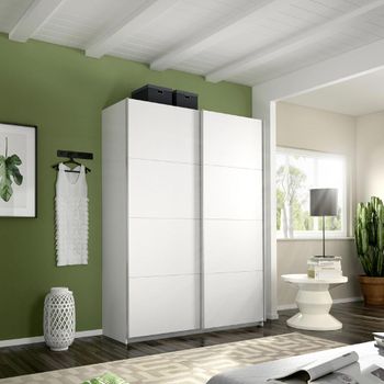Belluno Alpine White 136cm 2 Door Sliding Wardrobe