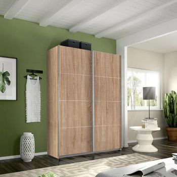Belluno Sonoma Oak 136cm 2 Door Sliding Wardrobe