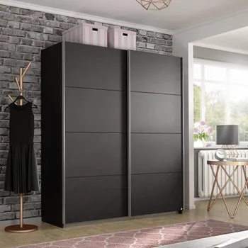 Belluno Metallic Dark Grey 181cm 2 Door Sliding Wardrobe