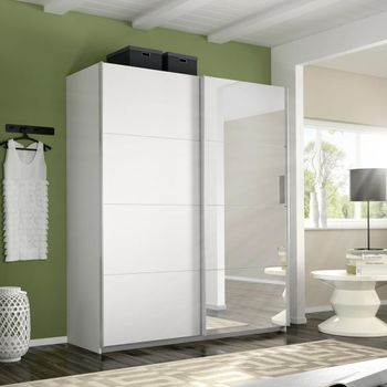 Belluno Alpine White 181cm 2 Door Mirror Sliding Wardrobe