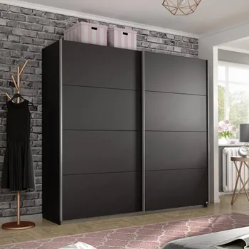 Belluno Metallic Dark Grey 226cm 2 Door Sliding Wardrobe