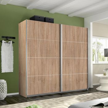 Belluno Sonoma Oak 226cm 2 Door Sliding Wardrobe