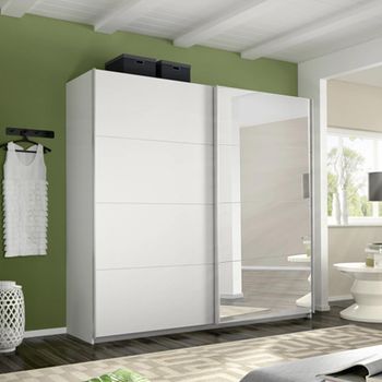 Belluno Alpine White 226cm 2 Door Mirror Sliding Wardrobe