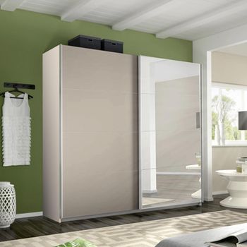 Belluno Champagne 226cm 2 Door Mirror Sliding Wardrobe