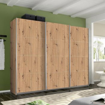 Belluno Artisan Oak 271cm 3 Door Sliding Wardrobe