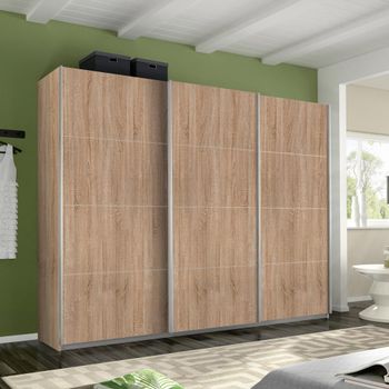 Belluno Sonoma Oak 271cm 3 Door Sliding Wardrobe