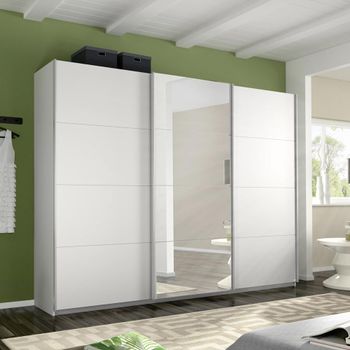 Belluno Alpine White 271cm 3 Door Mirror Sliding Wardrobe