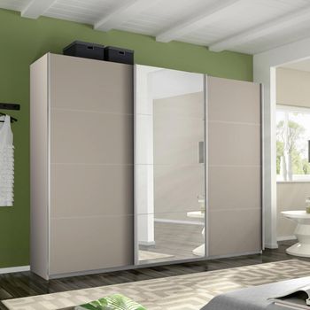 Belluno Champagne 271cm 3 Door Mirror Sliding Wardrobe