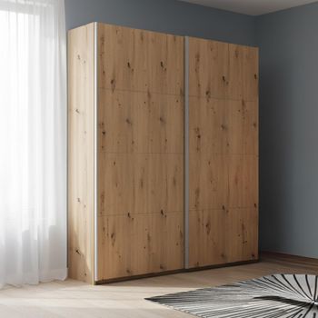 Beluga Extra Artisan Oak 137cm 2 Door Sliding Wardrobe