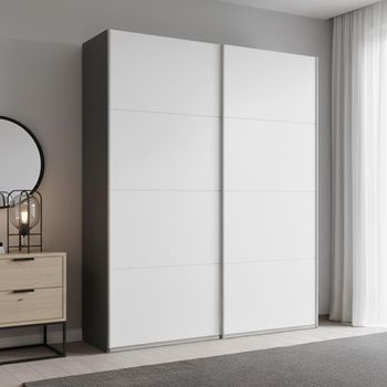 Beluga Extra Graphite and Alpine White 137cm 2 Door Sliding Wardrobe