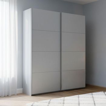 Beluga Extra Silk Grey 137cm 2 Door Sliding Wardrobe