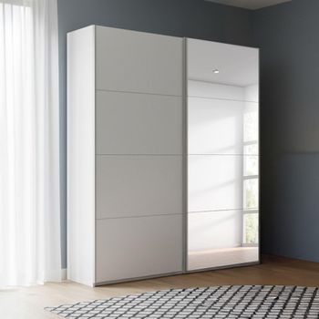 Beluga Extra Alpine White 137cm 2 Door Mirror Sliding Wardrobe