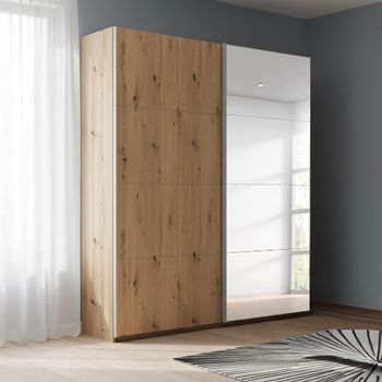 Beluga Extra Artisan Oak 137cm 2 Door Mirror Sliding Wardrobe