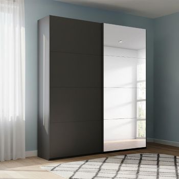 Beluga Extra Graphite 137cm 2 Door Mirror Sliding Wardrobe