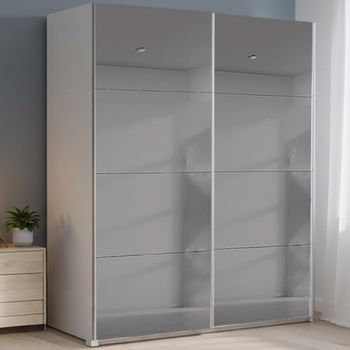 Beluga Extra Grey Mirrored Alpine White 181cm 2 Door Sliding Wardrobe