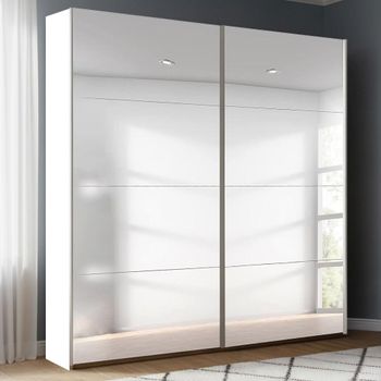 Beluga Extra Alpine White Mirrored 181cm 2 Door Sliding Wardrobe