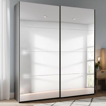 Beluga Extra Graphite Mirrored 181cm 2 Door Sliding Wardrobe