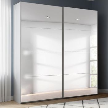 Beluga Extra Silk Grey Mirrored 181cm 2 Door Sliding Wardrobe